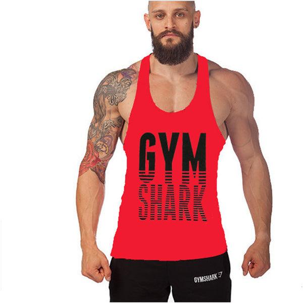 Tank Top Men Gym-shark Bodybuilding and Fitness